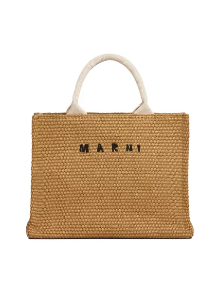 Torba plażowa Marni pleciona brązowa