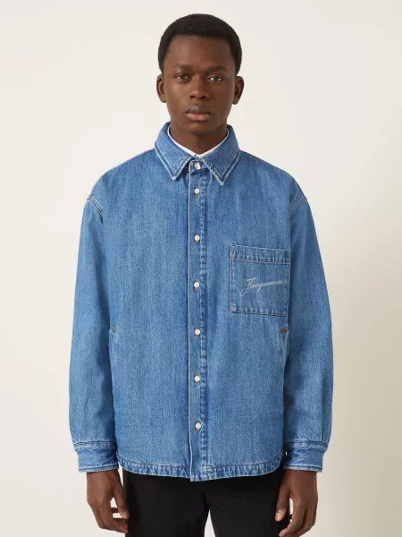 Jacquemus Džínová Bunda La Chemise Boulanger blue/tabac modrá