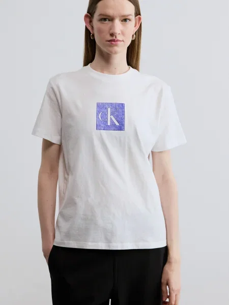 Calvin Klein Jeans Tricou albastru alb