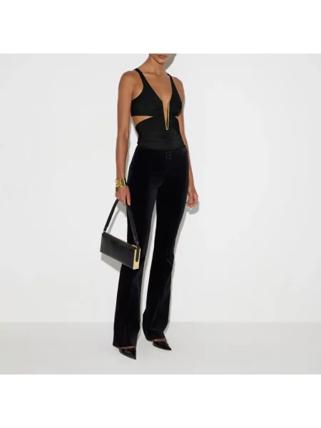 Top Elisabetta Franchi z krepy czarny