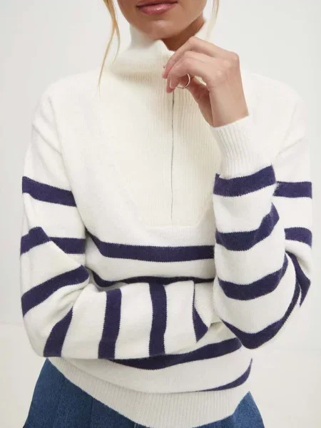 Answear Lab pulover de cașmir alb