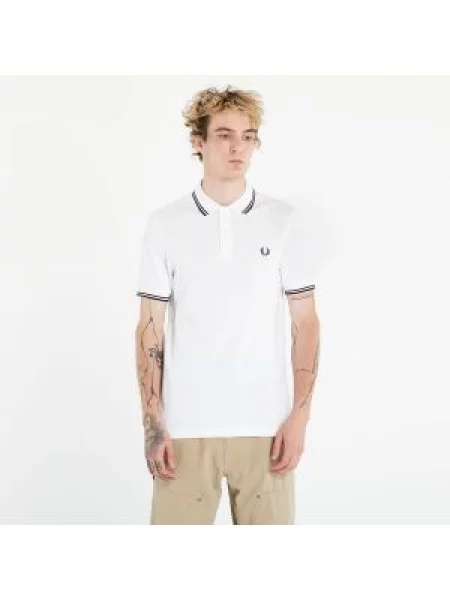 Krátké tričko Fred Perry s krátkými rukávy bílé