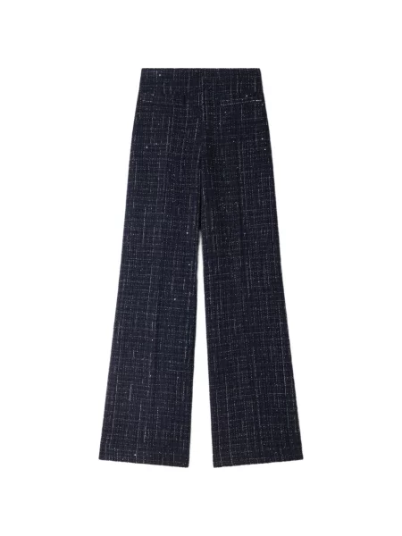 Pantaloni Sandro cu paiete din tweed albastru