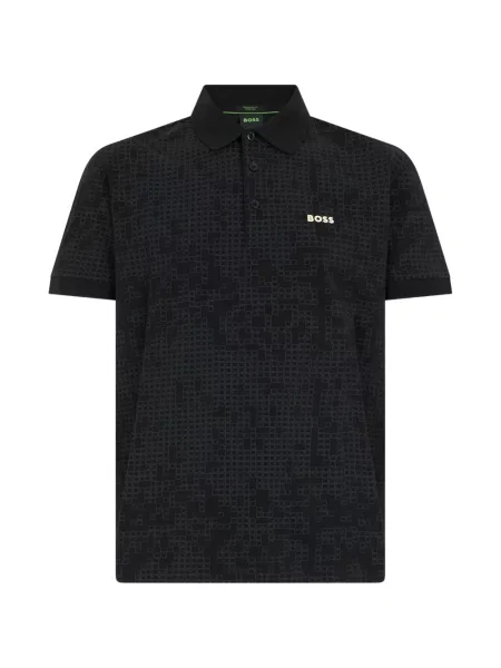 Tricou polo Boss cu imagine stretch negru