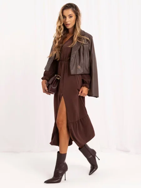 Midi haljina Italy Moda smeđa