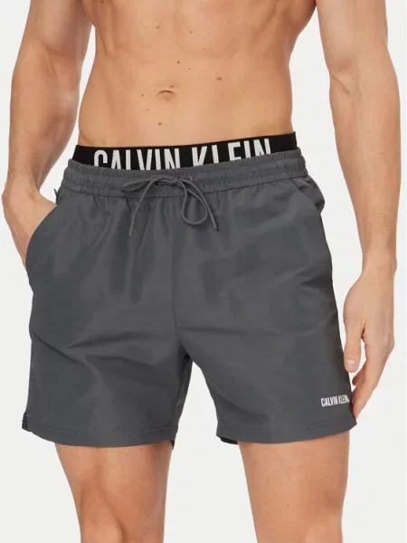 Calvin Klein Swimwear Pantaloni scurți pentru înot închis gri