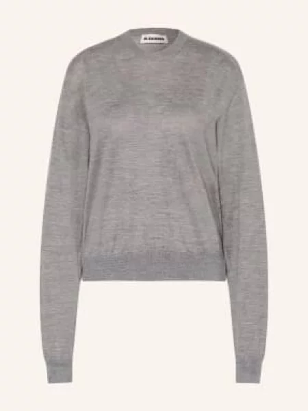 Jil Sander Sweter Z Kaszmiru I Jedwabiu grau szary