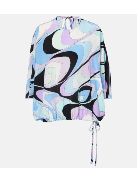 Bluză Pucci cu imagine albastru