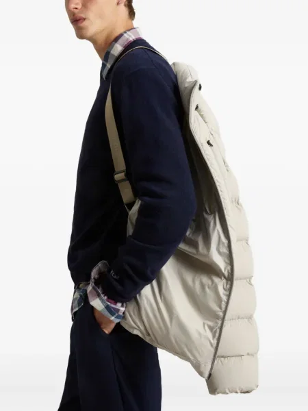 Geacă cu puf Woolrich cu glugă stretch gri