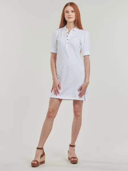 Krátke oblekové casual šaty Lauren Ralph Lauren s krátkymi rukávmi biela