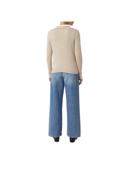Dzianinowy sweter Comma brązowy