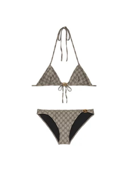 Bikini Gucci z dżerseju beżowe