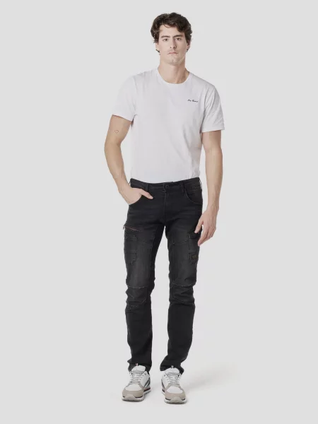 KOROSHI Pantaloni eleganți denim negru