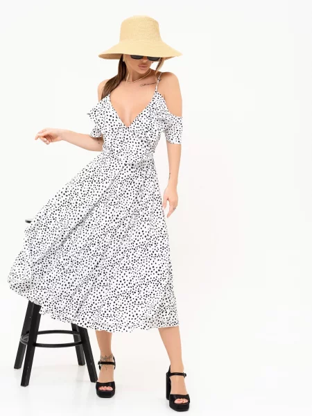 ISSA Plus Сарафан без підкладки білий