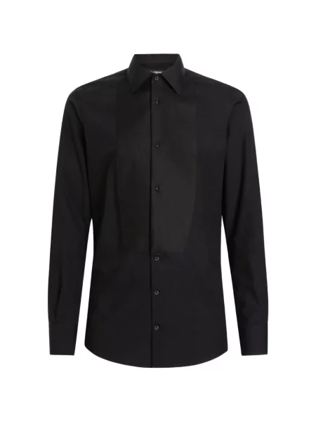 Cămașă Dolce & Gabbana din poplin negru