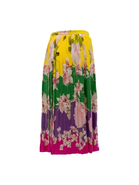 Lniana spódnica midi Valentino Garavani w kwiatki