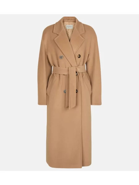 Μάλλινο παλτό Max Mara καφέ