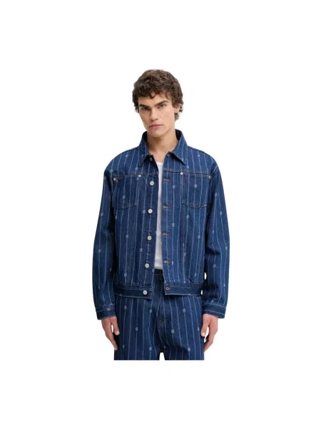 Drôle de Monsieur kurtka jeansowa La veste Denim Monogramme przejściowa niebieski
