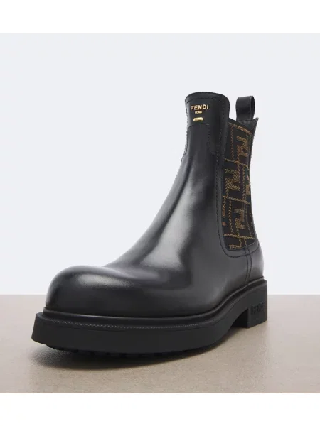 Botine chelsea Fendi din piele negru