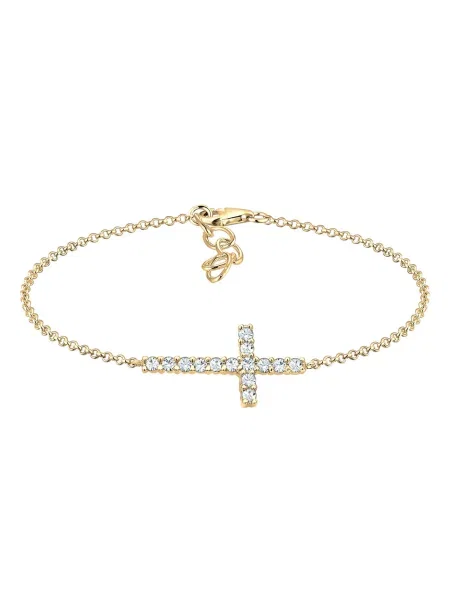 ELLI Zapestnica Kreuz zlata / transparentna