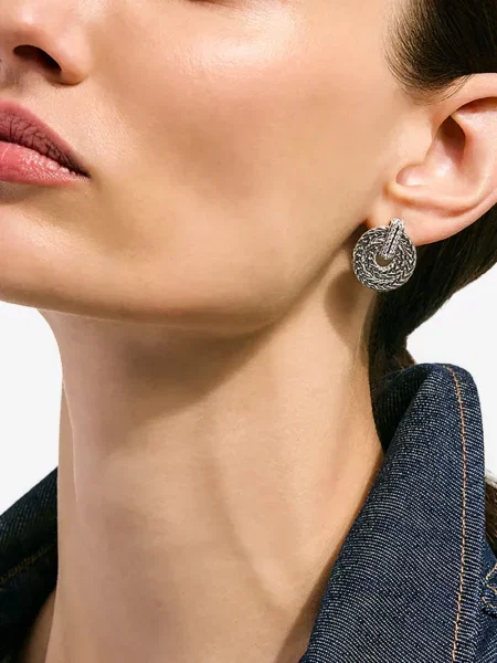 Diamant cercei John Hardy argintiu