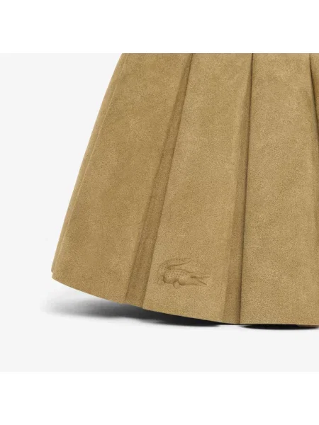Lacoste Mała Torebka Lenglen Z Zamszowej Skóry beżowa