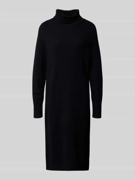 Sukienka z dzianiny z wywijanym kołnierzem Fynch-hatton czarna