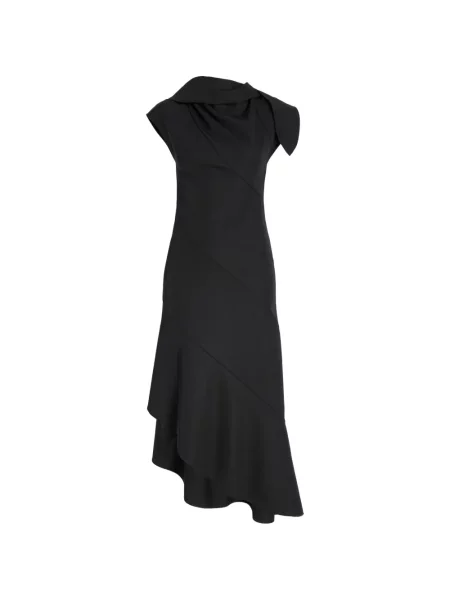 Rochie Proenza Schouler de lână cu imprimeu tropical negru