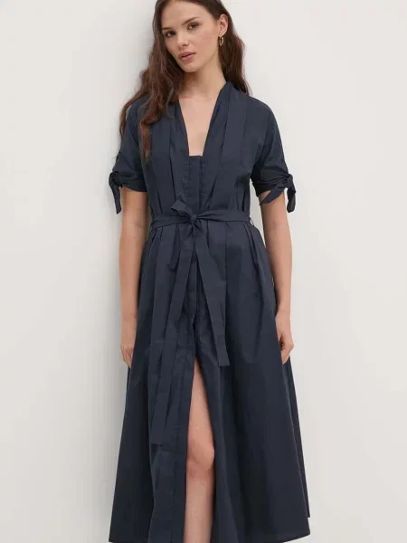 Sandro Ferrone rochie din marin midi evazati albastru