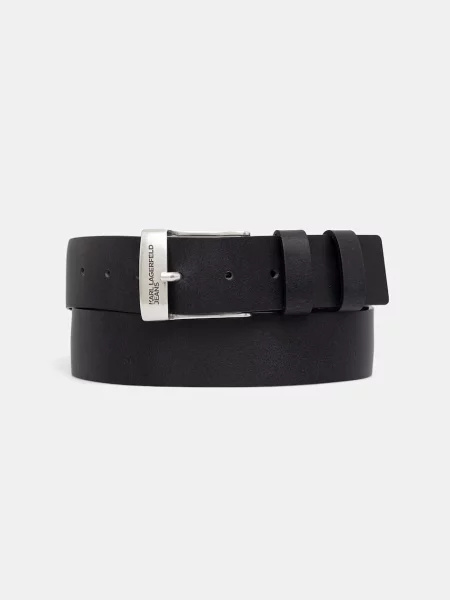 Karl Lagerfeld Jeans curea pentru bărbați din piele negru