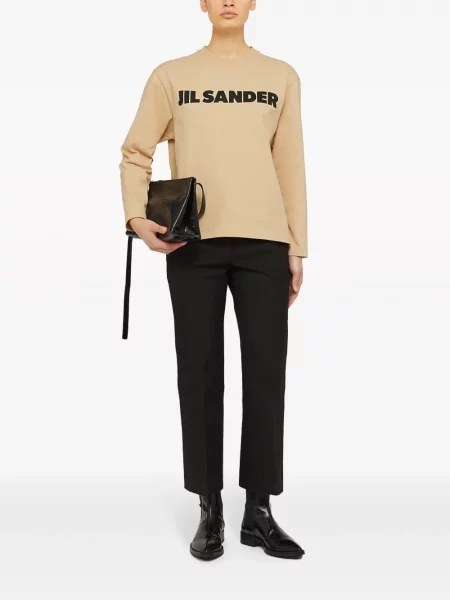 Marškinėliai Jil Sander ruda