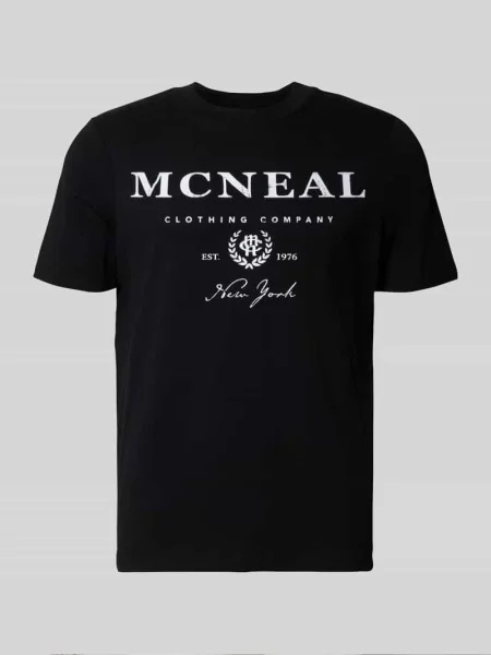 T-shirt z nadrukiem z logo i okrągłym dekoltem Mcneal czarna