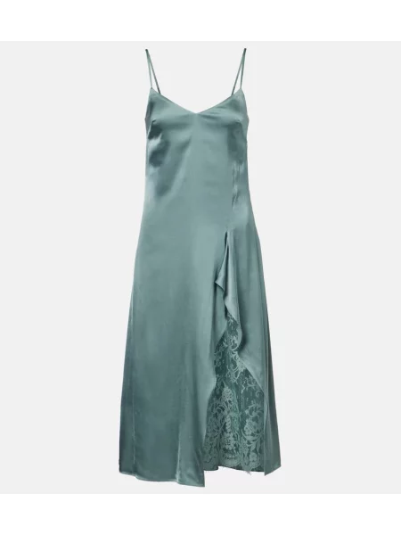 Rochie Acne Studios din satin de costum verde