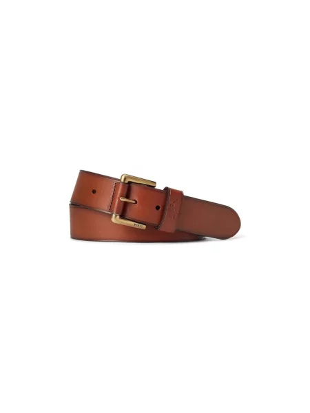 Polo Ralph Lauren Pasek skórzany brązowy