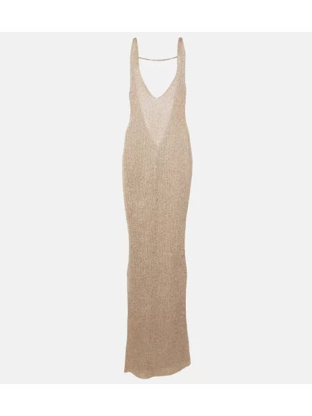 Rochie maxi Bananhot de costum auriu