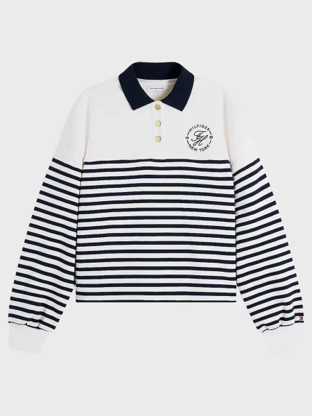 Свитер Tommy Hilfiger в полоску белый