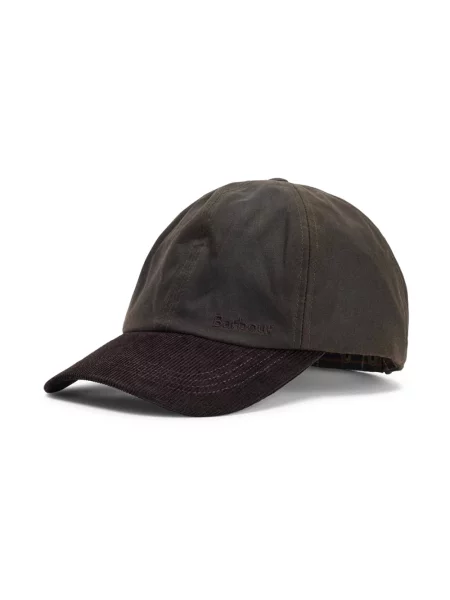 Barbour czapka z daszkiem zielony brązowa