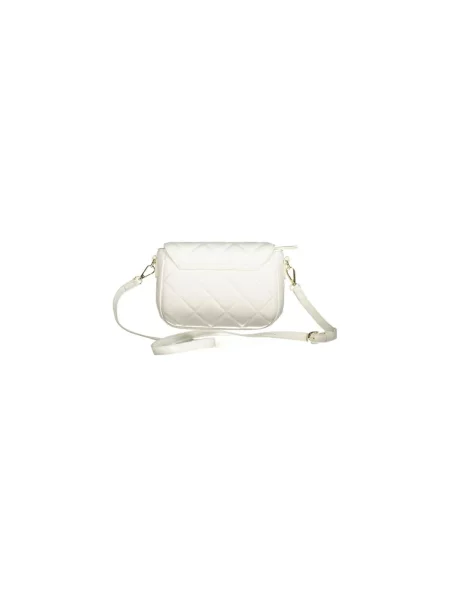 Lniana torebka crossbody Valentino pikowana biała