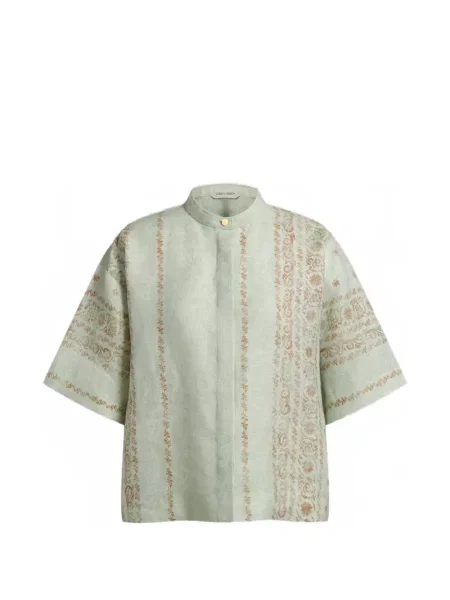 Bluză Alberta Ferretti cu model floral cu imagine verde