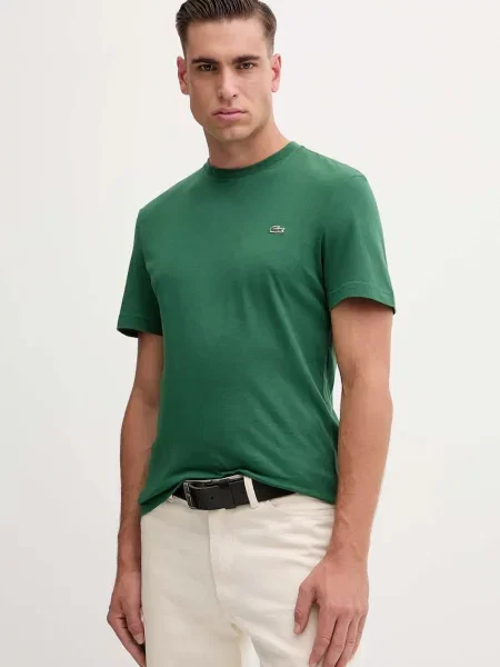 Тениска Lacoste с изчистен дизайн синьо