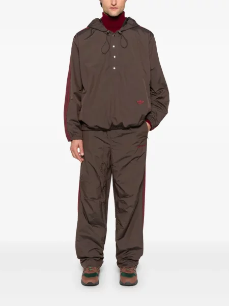 Hanorac din fleece Adidas cu glugă roșu