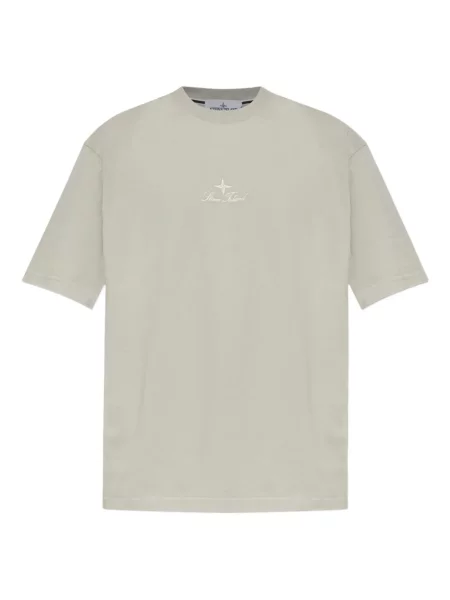 Tricou Stone Island cu broderie gri