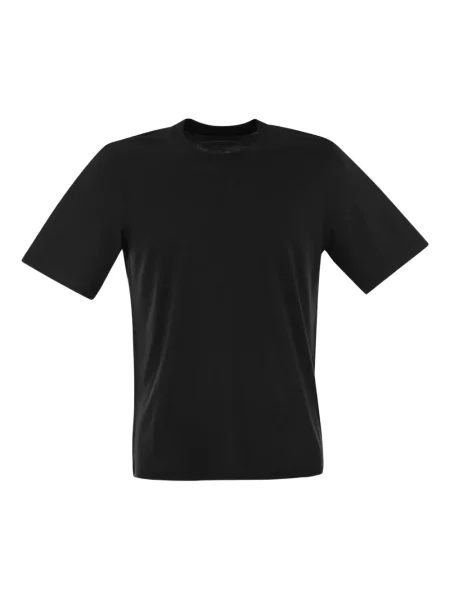 Тениска Majestic Filatures с кръгло деколте черно