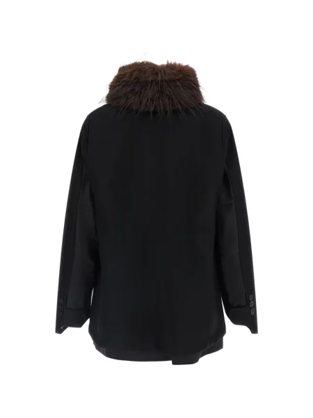 Gulerat geacă Sacai cu blană negru