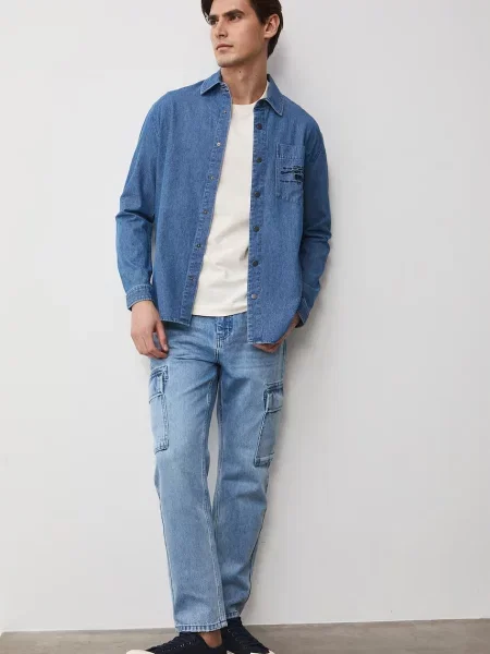 Medicine košulja za muškarce od pamuka plava