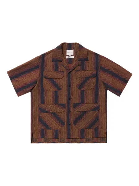 Pruhovaná košile Nicholas Daley hnědá