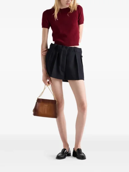 Pantaloni scurți Prada plisate albastru