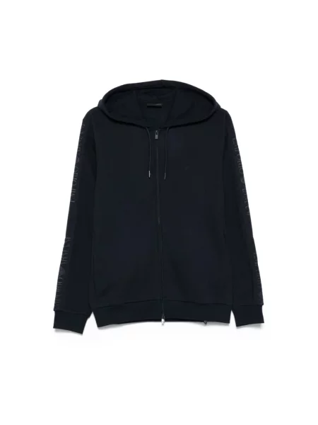 Jedwabny sweter Emporio Armani niebieski