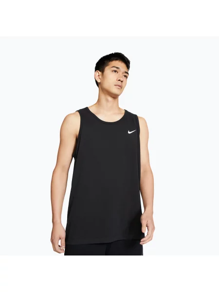 Tricou de antrenament bărbați Nike Dri-Fit TT black/white alb