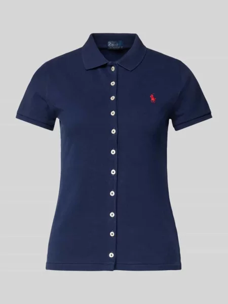 Koszulka polo z listwą guzikową Polo Ralph Lauren granatowe